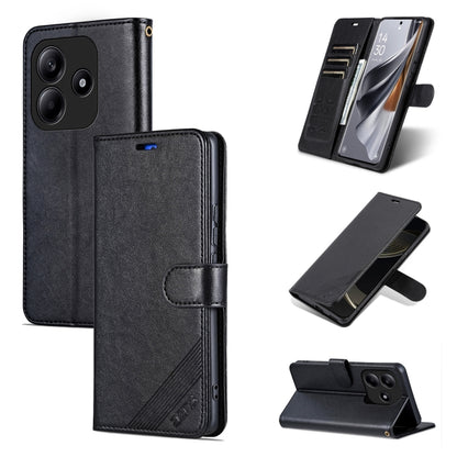 For Redmi Note 14 5G AZNS Sheepskin Texture Flip Leather Phone Case(Black) - Note 14 Cases by AZNS | Online Shopping UK | buy2fix