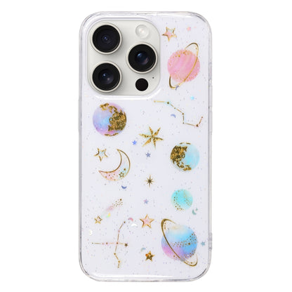 For iPhone 16 Pro Cosmic Star Glitter Epoxy TPU Phone Case(Transparent Pink) - iPhone 16 Pro Cases by buy2fix | Online Shopping UK | buy2fix