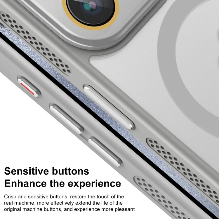 For iPhone 16 Plus Side Cooling Skin Feel Frosted MagSafe Magnetic Phone Case(Blue) - iPhone 16 Plus Cases by buy2fix | Online Shopping UK | buy2fix