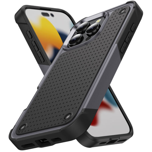 For iPhone 16 Pro Max PC + TPU Shockproof Protective Phone Case(Grey+Black) - iPhone 16 Pro Max Cases by buy2fix | Online Shopping UK | buy2fix