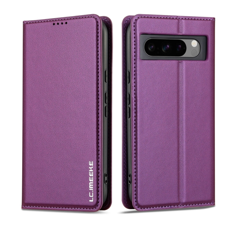 For Google Pixel 8 Pro LC.IMEEKE L1 Series Frosted Fine Texture PU Phone Case(Purple) - Google Cases by LC.IMEEKE | Online Shopping UK | buy2fix