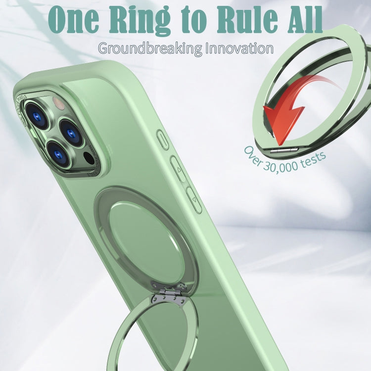 For iPhone 16 Pro Wing Series MagSafe Magnetic Ring Holder Phone Case(Avocado Green) - iPhone 16 Pro Cases by buy2fix | Online Shopping UK | buy2fix