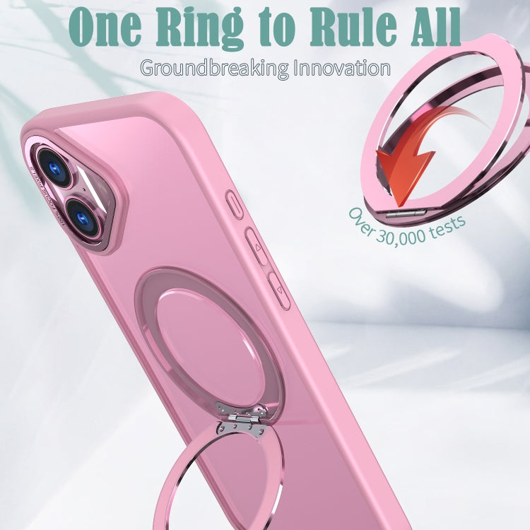 For iPhone 16 Wing Series MagSafe Magnetic Ring Holder Phone Case(Pink) - iPhone 16 Cases by buy2fix | Online Shopping UK | buy2fix