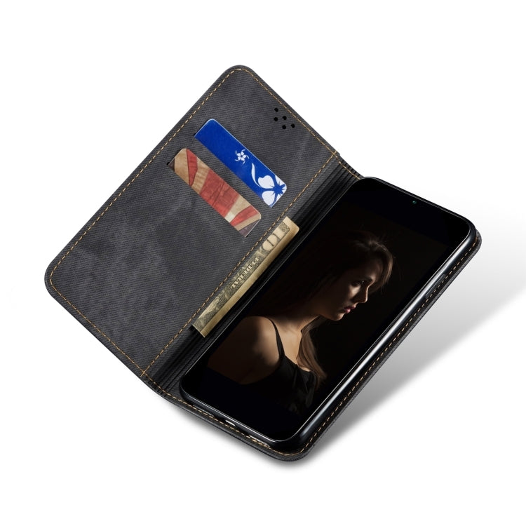 For Redmi K70 Ultra 5G Denim Texture Casual Style Horizontal Flip Leather Case(Black) - Xiaomi Cases by buy2fix | Online Shopping UK | buy2fix