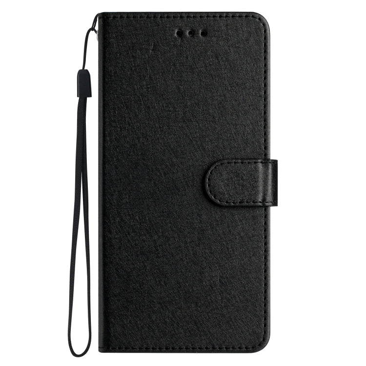 For iPhone 16 Plus Silk Texture Horizontal Flip Leather Phone Case(Black) - iPhone 16 Plus Cases by buy2fix | Online Shopping UK | buy2fix