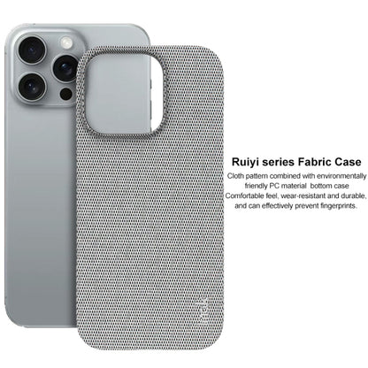 For iPhone 16 Pro imak Ruiyi Series Cloth Texture PU + PC Phone Case(Light Grey) - iPhone 16 Pro Cases by imak | Online Shopping UK | buy2fix