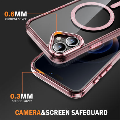 For iPhone 16 Airbag Magsafe PC Hybrid TPU Phone Case(Clear Pink) - iPhone 16 Cases by buy2fix | Online Shopping UK | buy2fix