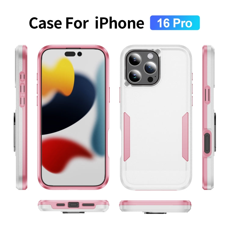 For iPhone 16 Pro Pioneer Armor Heavy Duty PC + TPU Phone Case(White+Pink) - iPhone 16 Pro Cases by buy2fix | Online Shopping UK | buy2fix