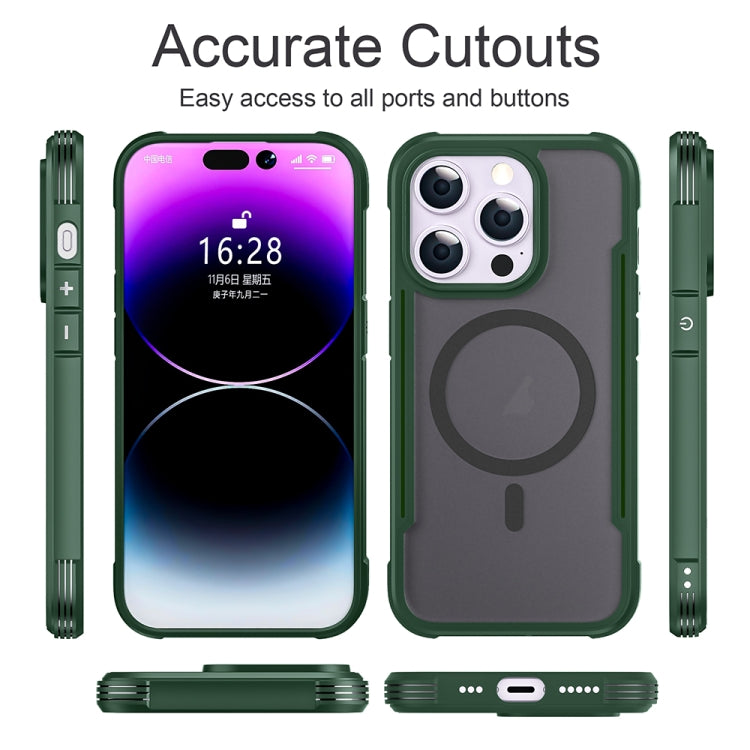 For iPhone 16 Skin Feel Frosted MagSafe Magnetic PC Hybrid TPU Phone Case(Green) - iPhone 16 Cases by buy2fix | Online Shopping UK | buy2fix