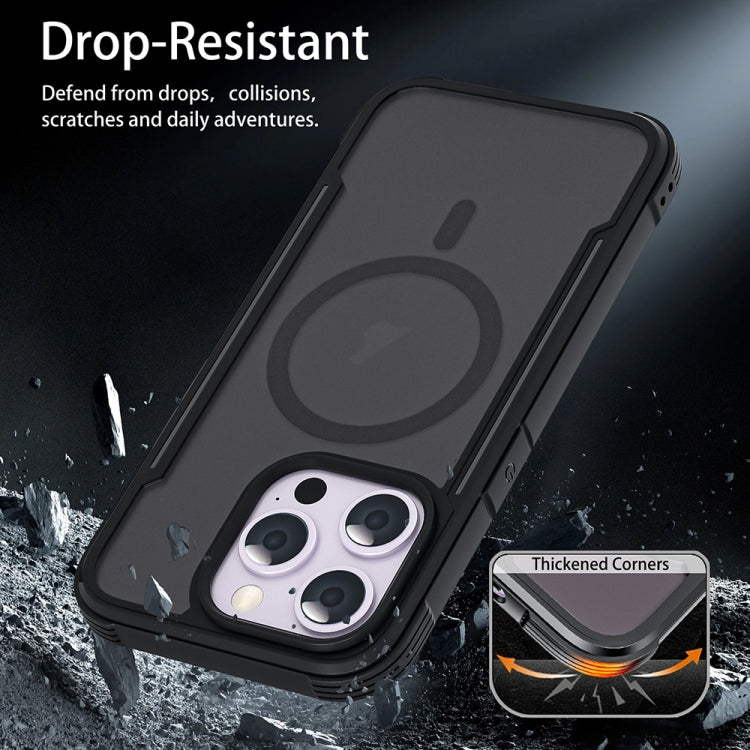 For iPhone 15 Pro Max Skin Feel Frosted MagSafe Magnetic PC Hybrid TPU Phone Case(Black) - iPhone 15 Pro Max Cases by buy2fix | Online Shopping UK | buy2fix