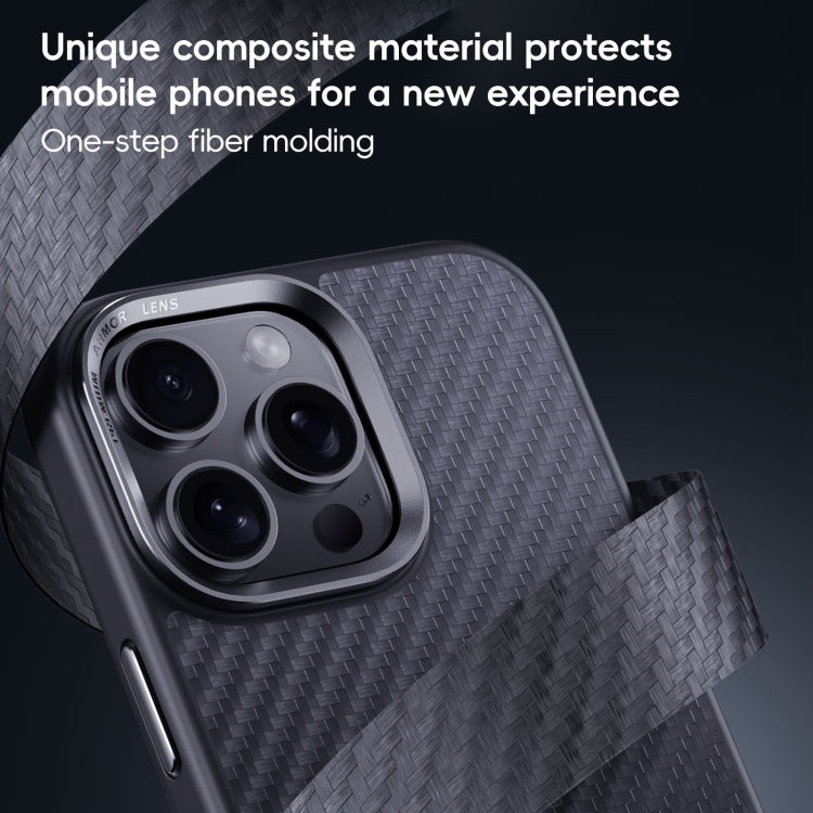 For iPhone 16 Pro Max Carbon Fiber Kevlar MagSafe Magnetic Phone Case(Black) - iPhone 16 Pro Max Cases by buy2fix | Online Shopping UK | buy2fix