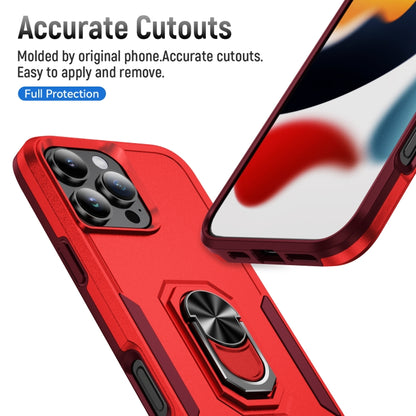 For iPhone 16 Pro Pioneer Armor Heavy Duty PC + TPU Phone Case with Holder(Red+Rose Red) - iPhone 16 Pro Cases by buy2fix | Online Shopping UK | buy2fix