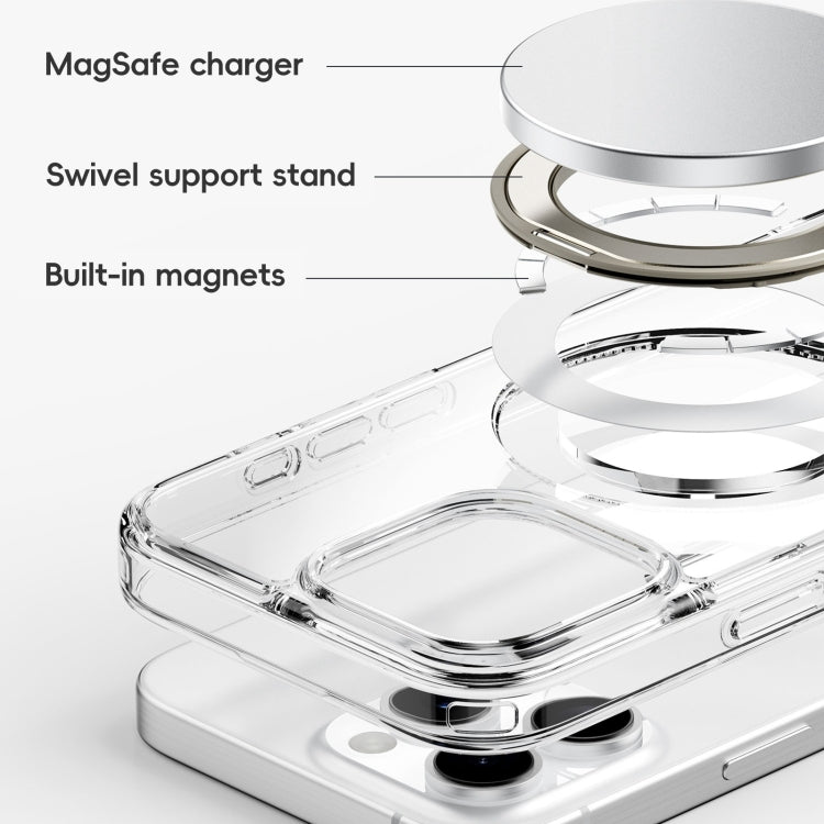 For iPhone 16 Pro Crystal Clear MagSafe Magnetic Holder Phone Case(Transparent) - iPhone 16 Pro Cases by buy2fix | Online Shopping UK | buy2fix