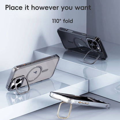 For iPhone 16 Mirror Crystal Clear Lens Holder MagSafe Magnetic Phone Case(Transparent) - iPhone 16 Cases by buy2fix | Online Shopping UK | buy2fix