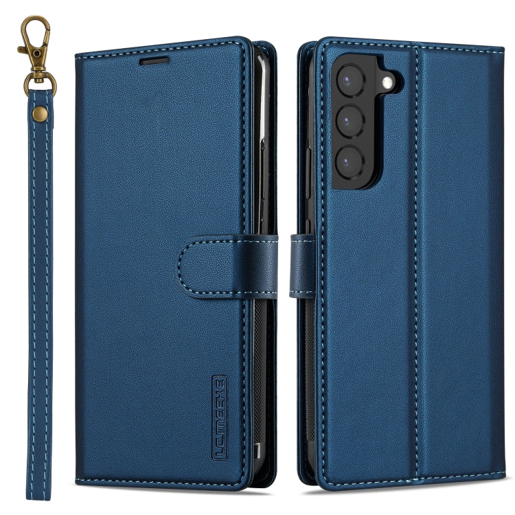 For Samsung Galaxy S22+ 5G LC.IMEEKE L2 Series Detachable Magsafe PU Phone Case with Lanyard(Blue) - Galaxy S22+ 5G Cases by LC.IMEEKE | Online Shopping UK | buy2fix