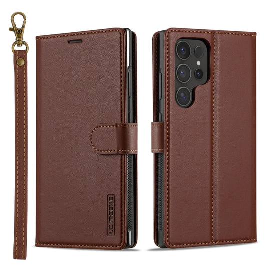 For Samsung Galaxy S24 Ultra 5G LC.IMEEKE L2 Series Detachable Magsafe PU Phone Case with Lanyard(Brown) - Galaxy S24 Ultra 5G Cases by LC.IMEEKE | Online Shopping UK | buy2fix