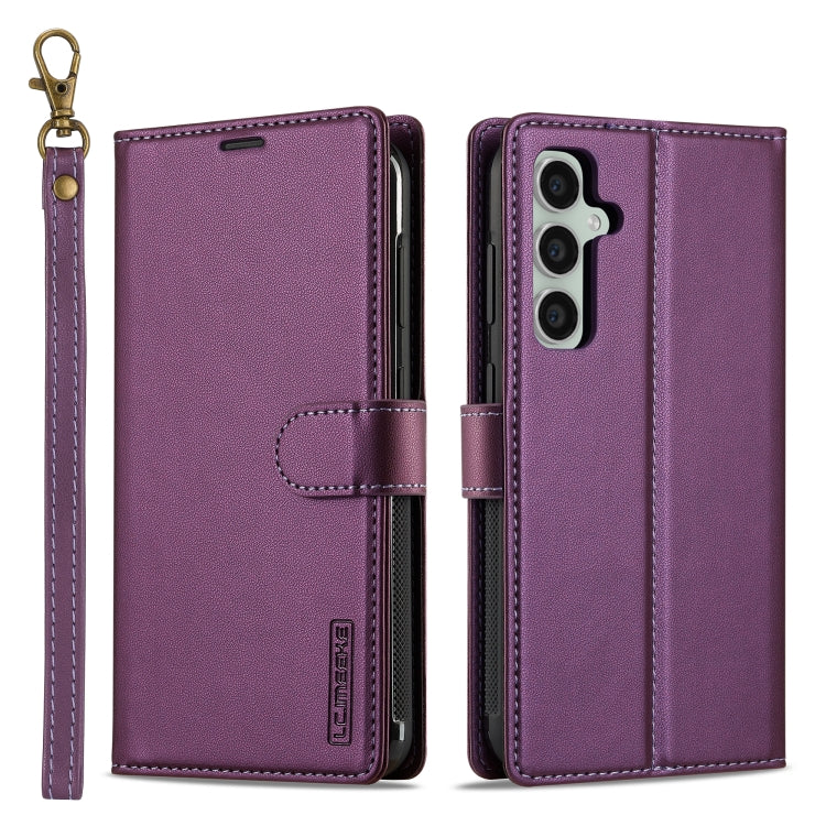 For Samsung Galaxy A35 5G LC.IMEEKE L2 Series Detachable Magsafe PU Phone Case with Lanyard(Purple) - Galaxy Phone Cases by LC.IMEEKE | Online Shopping UK | buy2fix