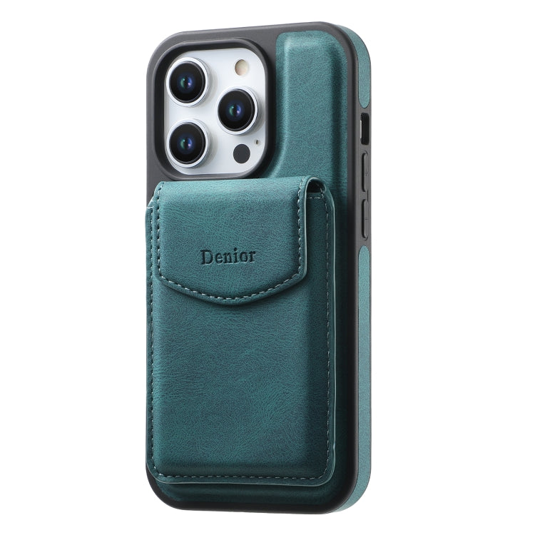 For iPhone 15 Pro Denior D19 Skin Feel MagSafe Detachable Card Slot Phone Case(Blue) - iPhone 15 Pro Cases by Denior | Online Shopping UK | buy2fix