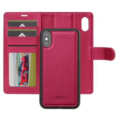 For iPhone X / XS LC.IMEEKE L2 Series Detachable Magsafe PU Phone Case with Lanyard(Red) - More iPhone Cases by LC.IMEEKE | Online Shopping UK | buy2fix