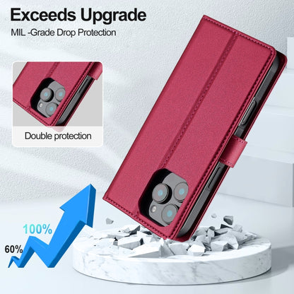 For iPhone 16 Pro LC.IMEEKE L2 Series Detachable Magsafe PU Phone Case with Lanyard(Red) - iPhone 16 Pro Cases by LC.IMEEKE | Online Shopping UK | buy2fix