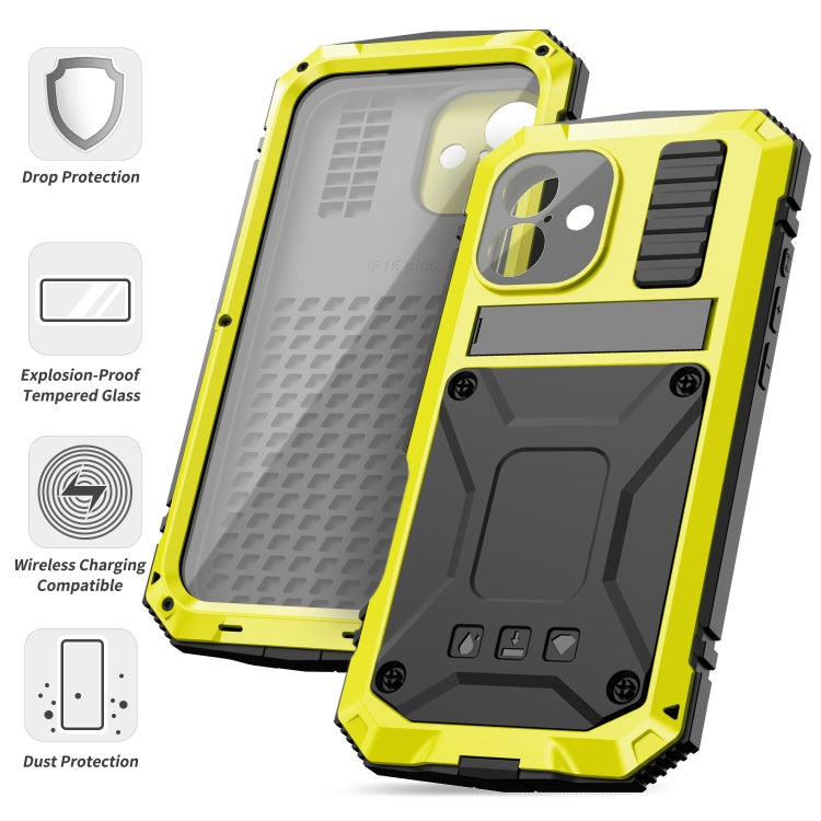 For iPhone 16 Plus R-JUST Life Waterproof Dustproof Shockproof Phone Case(Yellow) - iPhone 16 Plus Cases by R-JUST | Online Shopping UK | buy2fix