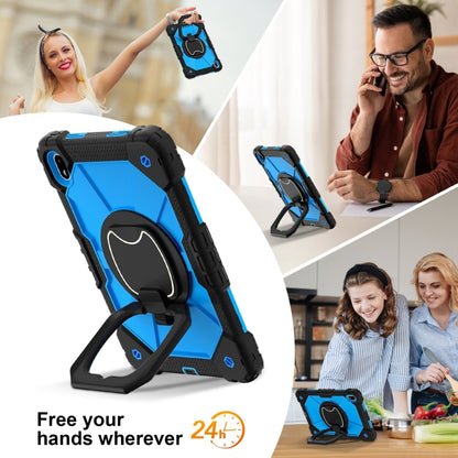 For Huawei Matepad SE 11 2024 Contrast Color Robot Silicone Hybrid PC Tablet Case(Black Blue) - Huawei by buy2fix | Online Shopping UK | buy2fix