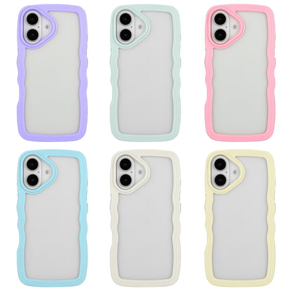 For iPhone 16 Plus Candy Color Wave TPU Clear PC Phone Case(White) - iPhone 16 Plus Cases by buy2fix | Online Shopping UK | buy2fix