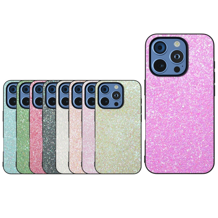 For iPhone 16 Pro Max Black Frame Colorful Glitter Phone Case(Dark Pink) - iPhone 16 Pro Max Cases by buy2fix | Online Shopping UK | buy2fix