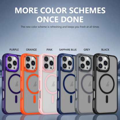 For iPhone 16 Pro Breathable Skin Feel Frosted MagSafe Magnetic Phone Case(Purple) - iPhone 16 Pro Cases by buy2fix | Online Shopping UK | buy2fix