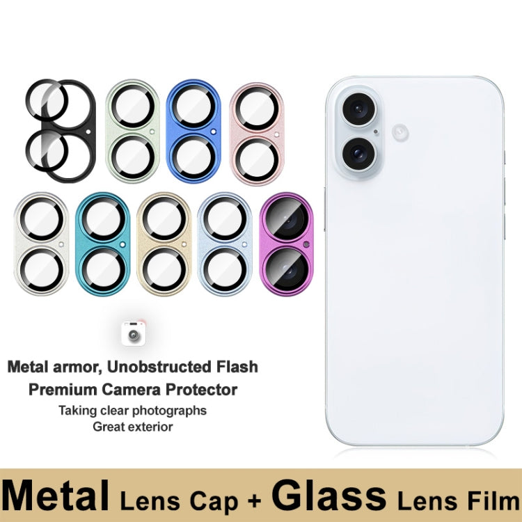 For iPhone 16 / 16 Plus IMAK Metal Armor Premium Camera Protector Film(Yellow) - iPhone 16 Tempered Glass by imak | Online Shopping UK | buy2fix