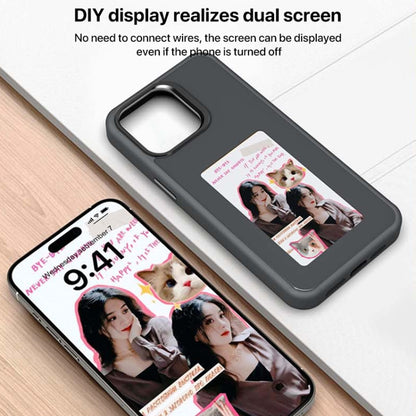 For iPhone 16 Pro Four-Color E-ink Screen NFC DIY Phone Case(White) - iPhone 16 Pro Cases by buy2fix | Online Shopping UK | buy2fix