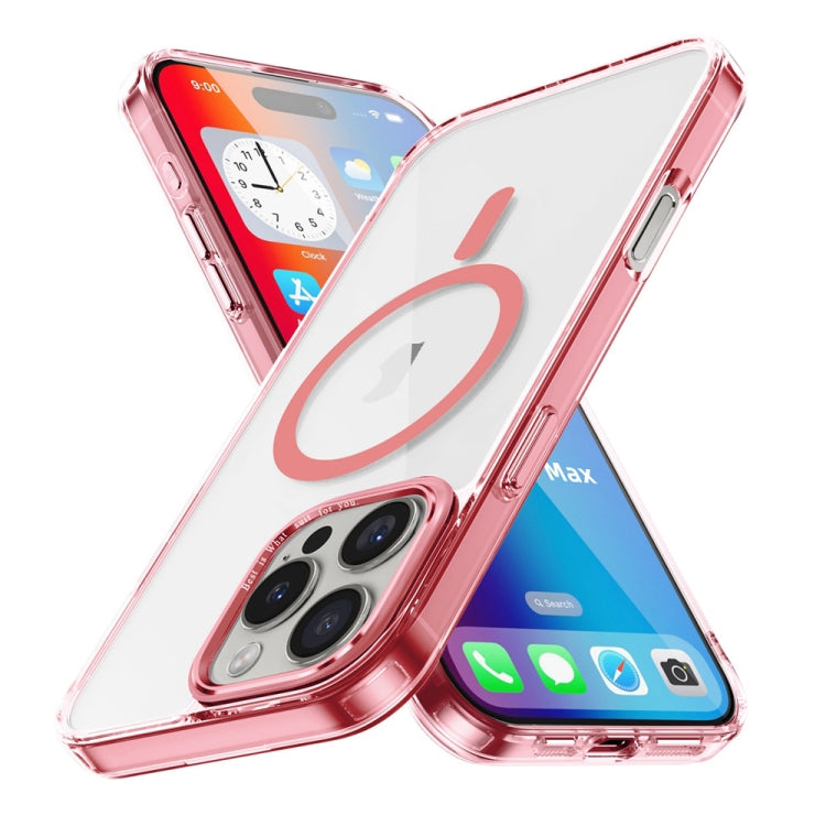 For iPhone 16 Pro Max Ice Color Magnetic Series Magsafe Magnetic PC Hybrid TPU Phone Case(Pink) - iPhone 16 Pro Max Cases by buy2fix | Online Shopping UK | buy2fix