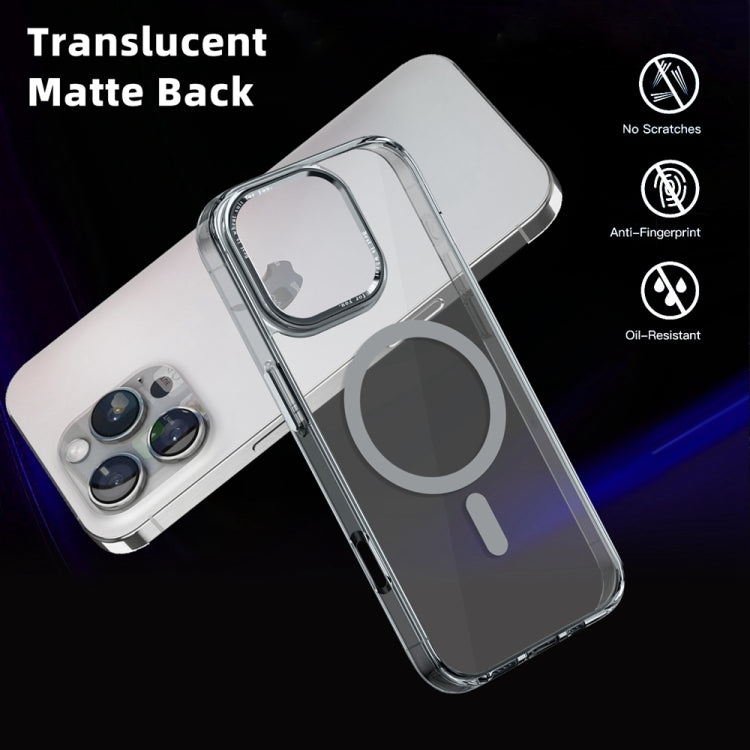 For iPhone 16 Pro Max Ice Color Magnetic Series Magsafe Magnetic PC Hybrid TPU Phone Case(Grey) - iPhone 16 Pro Max Cases by buy2fix | Online Shopping UK | buy2fix