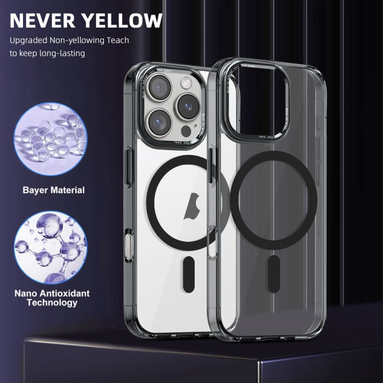 For iPhone 16 Pro Ice Color Magnetic Series Magsafe Magnetic PC Hybrid TPU Phone Case(Black) - iPhone 16 Pro Cases by buy2fix | Online Shopping UK | buy2fix