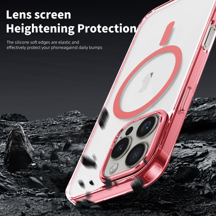 For iPhone 16 Pro Ice Color Magnetic Series Magsafe Magnetic PC Hybrid TPU Phone Case(Pink) - iPhone 16 Pro Cases by buy2fix | Online Shopping UK | buy2fix