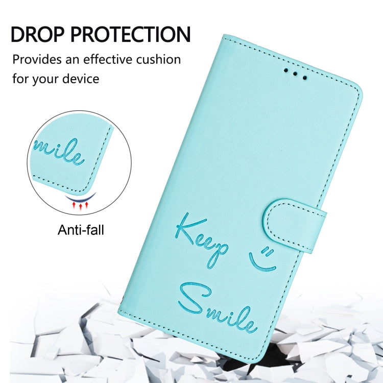 For Ulefone Note 18 Ultra 5G Smile Embossing RFID Leather Phone Case(Mint Green) - Ulefone Cases by buy2fix | Online Shopping UK | buy2fix