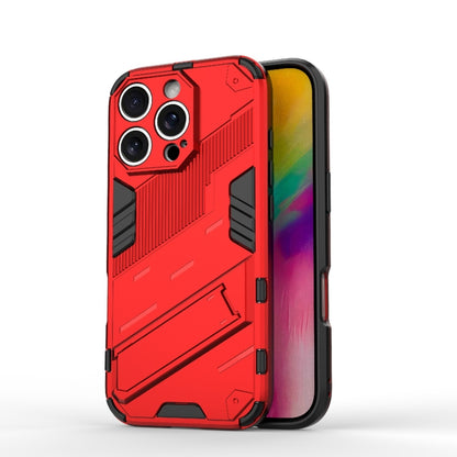 For iPhone 16 Pro Punk Armor 2 in 1 PC + TPU Phone Case with Holder(Red) - iPhone 16 Pro Cases by buy2fix | Online Shopping UK | buy2fix