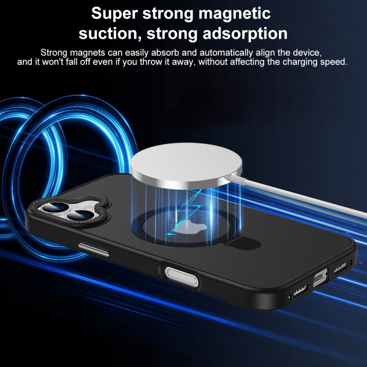 For iPhone 16 Plus Skin Feel MagSafe Magnetic Holder Phone Case(Titanium) - iPhone 16 Plus Cases by buy2fix | Online Shopping UK | buy2fix