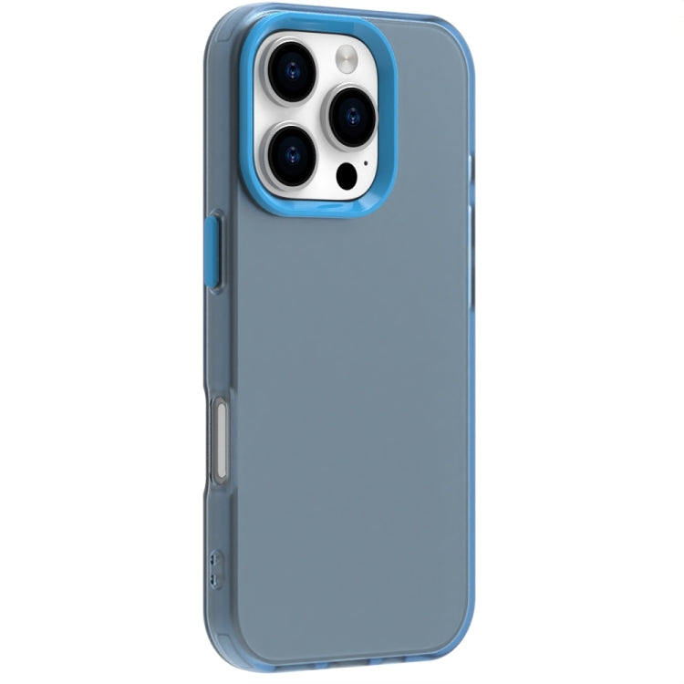 For iPhone 16 Pro Candy PC Hybrid TPU Shockproof Phone Case(Blue) - iPhone 16 Pro Cases by buy2fix | Online Shopping UK | buy2fix