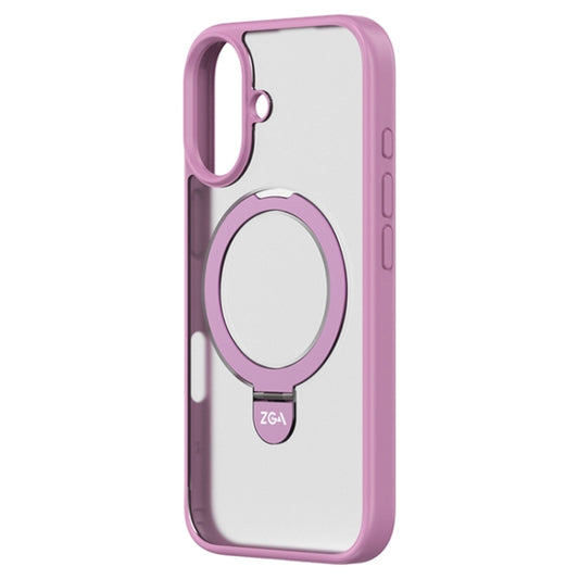 For iPhone 16 Plus ZGA Magsafe Holder PC Hybrid TPU Phone Case(Pink) - iPhone 15 Plus Cases by ZGA | Online Shopping UK | buy2fix