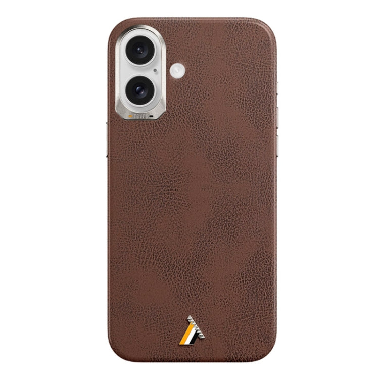 For iPhone 16 TGVIS VIDA Series MagSafe Magnetic PU Leather Phone Case(Brown) - iPhone 16 Cases by TGVIS | Online Shopping UK | buy2fix