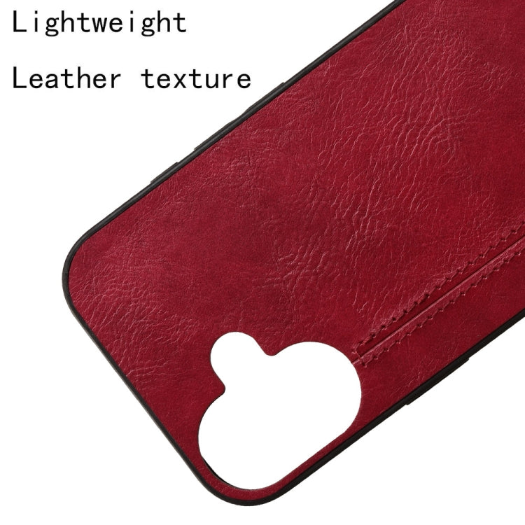 For iPhone 16 Plus Cow Pattern Sewing Card Bag Phone Case(Red) - iPhone 16 Plus Cases by buy2fix | Online Shopping UK | buy2fix