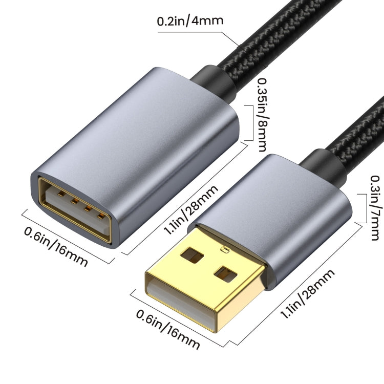 USB2.0 A Male to A Female Extension Data Charging Cable, Length:0.3m - USB Cable by buy2fix | Online Shopping UK | buy2fix