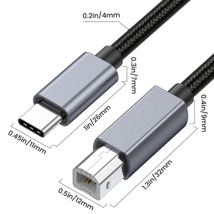 USB-C / Type-C to USB-B BM Printer MIDI Keyboard Adapter Cable, Length:1.8m - Cable & Adapters by buy2fix | Online Shopping UK | buy2fix