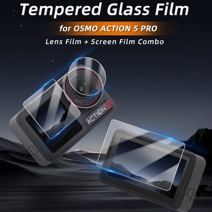 For DJI Osmo Action 5 Pro Sunnylife 3 in 1 Lens Protector Front and Rear Screen Tempered Glass Films, Quantity:2 + 2 + 2 Sets - Protective Film & Stickers by Sunnylife | Online Shopping UK | buy2fix