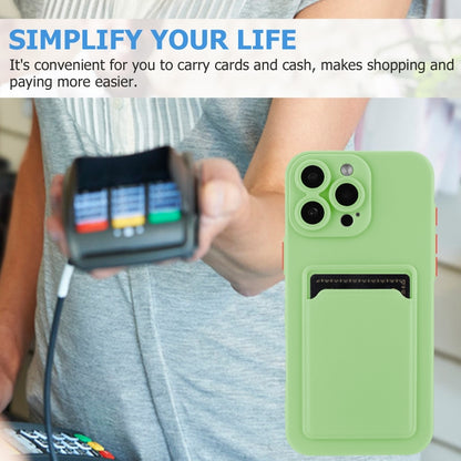 For iPhone 16 Pro Skin Feel Card Contrast Color Button TPU Phone Case(Light Green) - iPhone 16 Pro Cases by buy2fix | Online Shopping UK | buy2fix