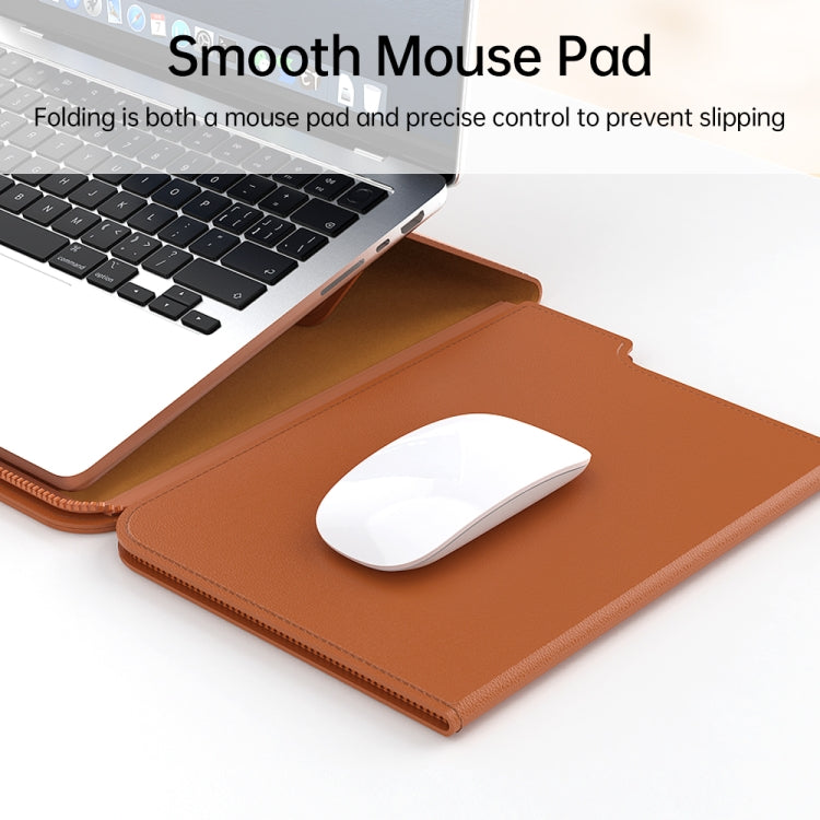 Multifunctional Laptop PU Magnetic Stand Split Liner Bag with Mouse Pad Function, Size:15 inch(Dark Blue) - 15 inch by buy2fix | Online Shopping UK | buy2fix