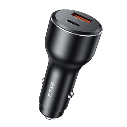 Yesido Y65 PD100W Type-C + QC18W USB Super Fast Car Charger(Black) - Car Charger by Yesido | Online Shopping UK | buy2fix