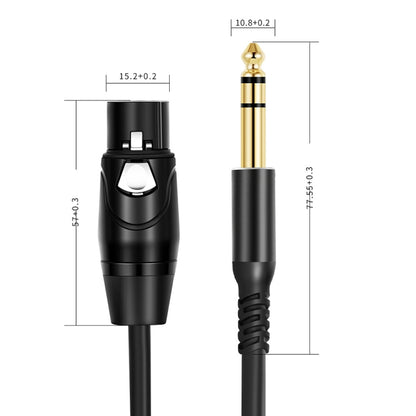 6.35mm to XRL Canon Female Dual Channel Microphone Audio Cable, Length:5m(Black) - Microphone Audio Cable & Connector by buy2fix | Online Shopping UK | buy2fix