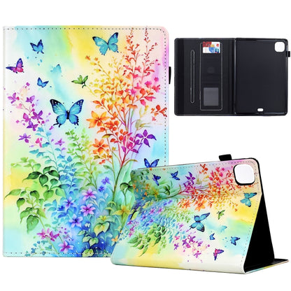 For iPad Air 11 2024 Painted Pattern Leather Tablet Case(Colorful Flowers) - iPad Air 11 2024 Cases by buy2fix | Online Shopping UK | buy2fix